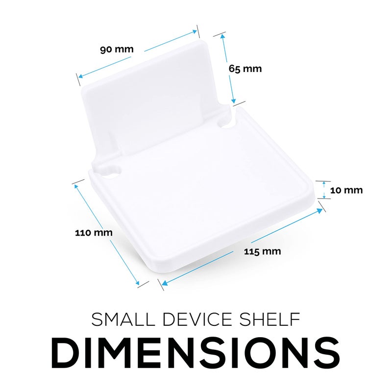 BRAINWAVZ Drill Free Wall Mount Shelf for Security Cameras, Baby Monitors, Speakers & More, Universal Holder, Strong Adheasive, Easy to Install, No Mess, Screwless (White) - Image 5